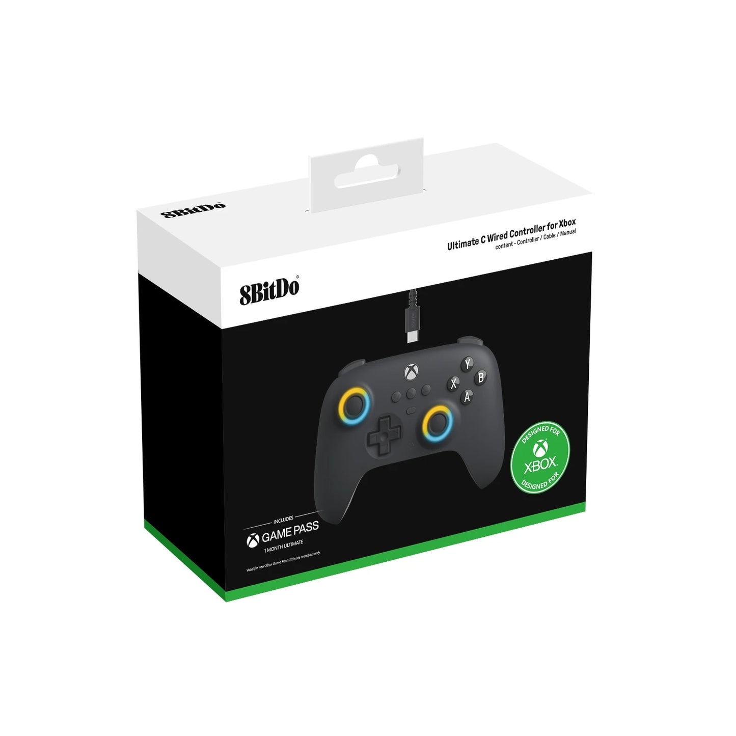 8BitDo Control Ultimate C Wired USB Gamepad con Hall Effect Joysticks para Xbox Series X、Series S, Xbox One, and PC Windows.