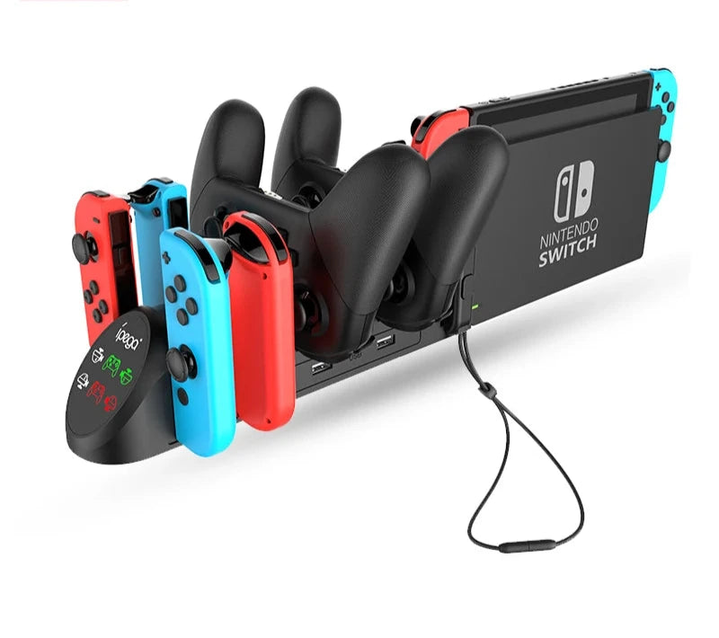 Ipega-Base de carga PG-9187 12 en 1 para mandos de Nintendo Switch, Base de carga para mandos de Switch Pro