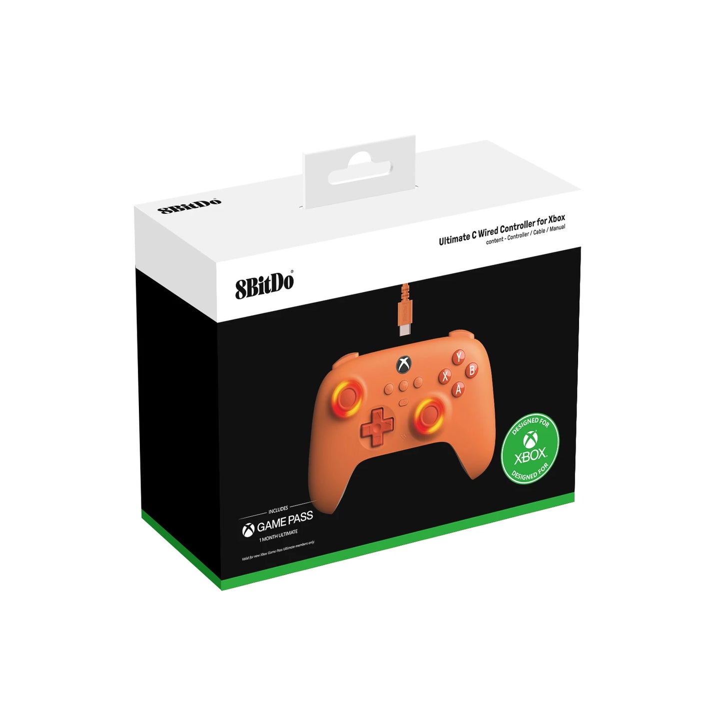 8BitDo Control Ultimate C Wired USB Gamepad con Hall Effect Joysticks para Xbox Series X、Series S, Xbox One, and PC Windows.